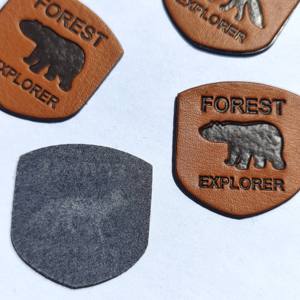 Eco-friendly Custom Logo Embossed Pu Leather <b>Patches</b> for Garment - Product Image 3