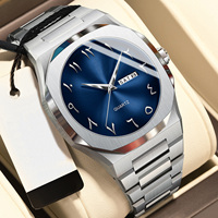 Montre pour homme lumineuse avec logo personnalisé, plaquée or de luxe, sportive, étanche, multifonction, pour l'extérieur, montre-bracelet à quartz pour affaires