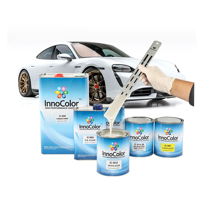 Pintura de coche de alto brillo, imprimación 2K, capa superior, colores, barniz automático