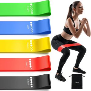 Bandes d'exercice Renoj, ensemble de 5 pièces, bandes de résistance en TPE pour la remise en forme à domicile, entraînement de force, yoga, pilates, étirements - Product Image 1