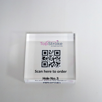 Bloc d'affichage de code QR en acrylique écologique personnalisable de 4 x 4 pouces avec options de taille et de logo