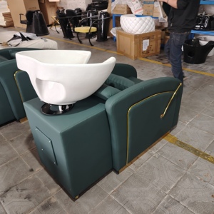 Offre Spéciale moderne vert Salon Spa chaise technicien chaise shampooing lit ensemble - Product Image 2