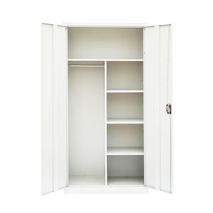 ตู้เก็บของเหล็กแบบ 2 ประตู ทันสมัย พร้อมราวแขวนปรับระดับได้ ล็อคได้ เหมาะสำหรับใช้ในโรงเรียน โรงพยาบาล สำนักงาน โรงงาน และห้องนั่งเล่น - Product Image 1