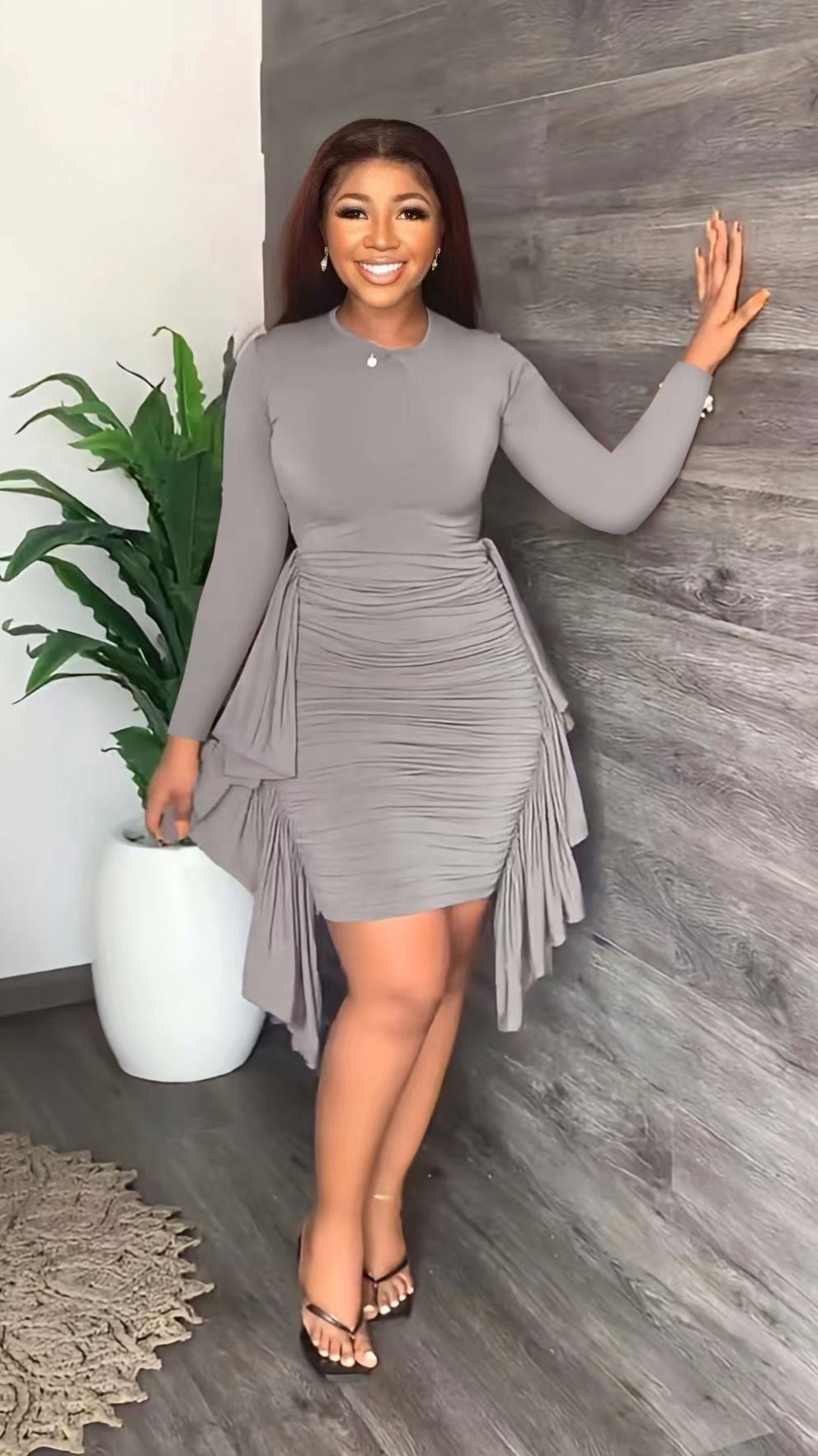 Shop Our Collection of Irregular Ruffled Dresses by Ruizi