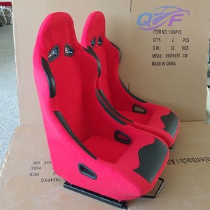 Nuevos Asientos de Carreras Tipo Bucket de Tela de Gamuza Roja, Asientos Deportivos Universales con Techo, Asientos para Tráfico Intenso - Product Image 1