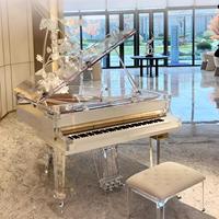 88 Keys Black Crystal Acrylic Luxury Mechanical Grand Piano, Premium Musical Instrument Keyboard for Home Hotel Concert