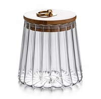 Bocaux en verre transparent pour la cuisine : rangement pour haricots, céréales, sucre, café, noix, thé, 600 ml/750 ml, pour collations et biscuits