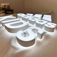 Lettres LED en acrylique à double éclairage latéral haute luminosité, personnalisées pour l'extérieur et l'intérieur, nom de marque de magasin, enseigne lumineuse double face