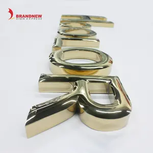 BRAND NEWSIGN Hersteller Custom Outdoor Großhandel Custom Glorious Golden Glossy Metal Letter Sign Golds piegel geformte Buchstaben