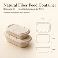 Boîte à emporter en fibre de bagasse moulée avec couvercle séparé pour l'emballage des repas en restaurant