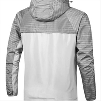 Veste de golf sport pour homme 2026 en gros, coupe-vent rayé avec fermeture éclair et capuche, motif patchwork