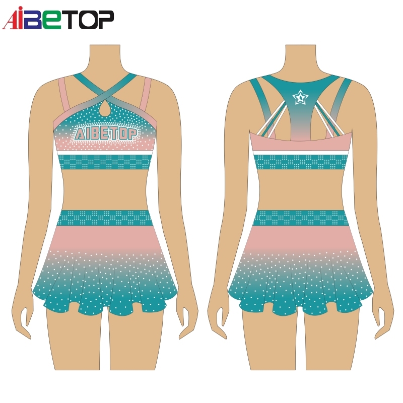Custom High Quality Children's School Hot Sale Sports Bra and Short Cheerleading Uniform for Girls