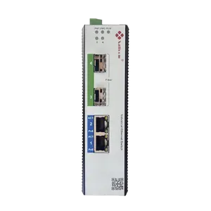 Xallcom 4 Porta 2 Fibra 2 Gigabit Completo De Cobre PoE L2 Controlado Interruptor Ethernet Industrial