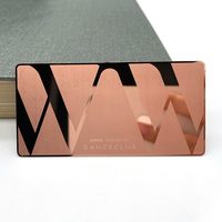 Carte cadeau en métal personnalisée en aluminium, laiton ou acier inoxydable avec boîte en papier