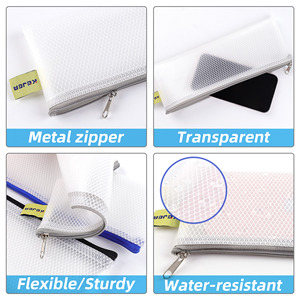 Bolsa de almacenamiento con cremallera pequeña, bolsa portátil de viaje para mujer, bolsa de cremallera para cosméticos, estuche de lápices de malla de plástico, viaje escolar - Product Image 2