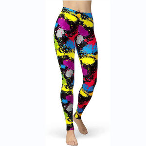 Leggings pour femmes en gros, style années <span class=keywords><strong>80</strong></span>, imprimé artistique néon, doux comme du beurre, extensibles - Product Image 5