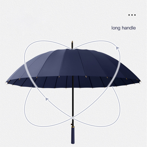 24K Thiết kế sang trọng tự động mở kim loại cực Golf ô mưa mạnh mẽ <span class=keywords><strong>24</strong></span> xương sườn sợi thủy tinh Nhật Bản ô - Product Image 4