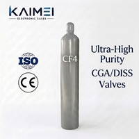 Cilindro de Gas de Tetrafluoruro de Carbono UHP CF4 de 47L y 30kg, Recargable con Válvula DISS Especializada para Limpieza de Cámaras Kaimei