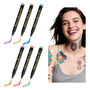 Wholesale Washable Makeup Body Art <strong>Temporary</strong> <strong>Tattoo</strong> <strong>Pens</strong> Metallic Colors Safe Skin Face Painting Markers - Product Image 1