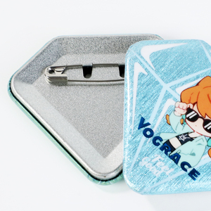 Pin Kancing Holografik Berbentuk Berlian dengan Glitter Kustom Vograce - Product Image 3