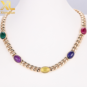 Collier en or 18 carats avec rubis, style hip-hop, chaîne cubaine, argent poli S925, rubis de laboratoire, tendance européenne et américaine, collier exquis - Product Image 2