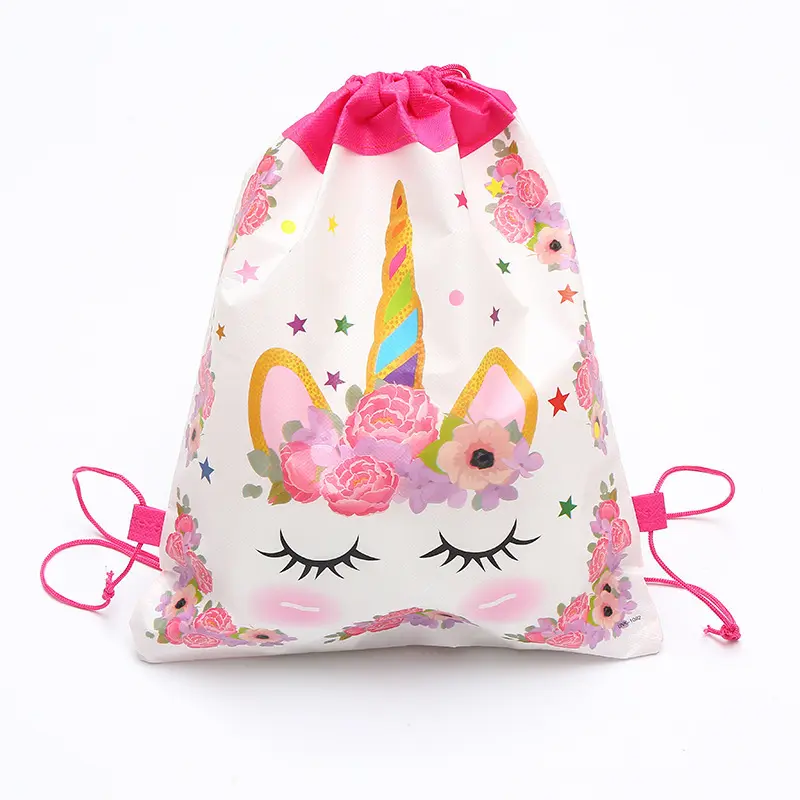 High Quality Children Gift Drawstring Bag Non Woven Drawstring Bag with Customized Pattern