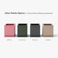 Pot de fleurs carré en acier inoxydable YISHANG, design minimaliste, bac à plantes pour plantes d'intérieur et d'extérieur
