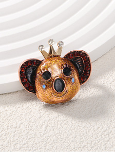 Broche de Moda con Diseño de Koala y Corona, Adornado con Cristales, para Fiestas, Bodas, <span class=keywords><strong>Bolsos</strong></span> Estudiantiles, Accesorios de Ropa Unisex - Product Image 3