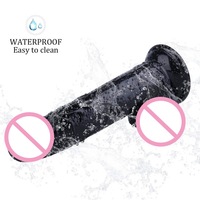 Dildo Grande de Silicona Suave Realista Pene Artificial de Goma Impermeable para Mujeres Juguetes Sexuales para Adultos