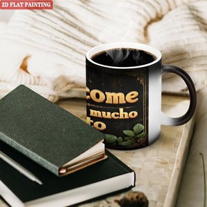 Blank Mug Frosted Black 11oz <b>Ceramic</b> Heat Color Changing Gift <b>Cup</b> - Product Image 3
