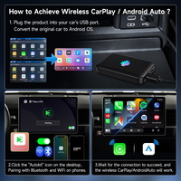 Kit Carlink USB Tbox Lite Car Play 32 Go Android Auto Wireless Carplay Auto Ai Box pour voiture Apple Netlfix Google
