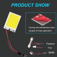 Ampoule LED de Plafonnier de Voiture 12V Festoon COB 24SMD, Compatible Canbus, 800lm, Matériau PVC, T10