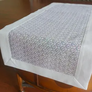 Rectangular silver sewing sequin border tablecloth suppliers
