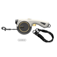 Laisse rétractable pour chien en nylon et plastique, 4 m de long, avec éclairage LED, design moderne et simple, nouvelle conception 2024, durable et élégante pour promener les chiens.