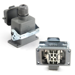Conector de Alta Resistencia BYLJQ con Cubierta Lateral Superior <span class=keywords><strong>Inter</strong></span> HE-004 de 6 Pines 16A IP65, Enchufe Rectangular Industrial con Terminal de Tornillo - Product Image 1