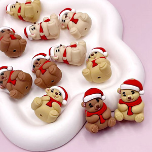 Christmas 3D <b>Silicone</b> <b>Beads</b> Bear Penguin Tree Shape Loose <b>Beads</b> For Craft Jewelry Making Wholesale - Product Image 2