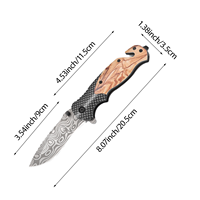 Hochhärte Edelstahl Klappmesser Tragbares Mehrzweck-Damastmuster für Outdoor Camping Überlebensausrüstung Kundenspezifisches OEM