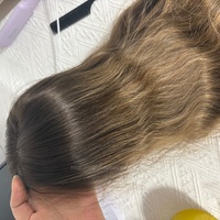 Perruque JX originale en cheveux humains vierges russes, brun cendré balayage, ondulée naturelle, cheveux slaves fins et doux, avec dentelle HD frontale pré-épilée