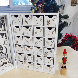 Lịch Gỗ Giáng Sinh Mùa Vọng Với Ngăn Kéo Bàn Trang Trí Giáng Sinh Đếm Ngược Đến Lịch Giáng Sinh Với Đèn LED - Product Image 3