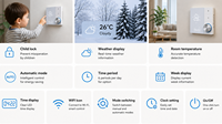 Termostato Inteligente Programable de Pared con App Tuya, Control de Temperatura Ajustable para Habitaciones, Fácil Operación, Fácil de Usar