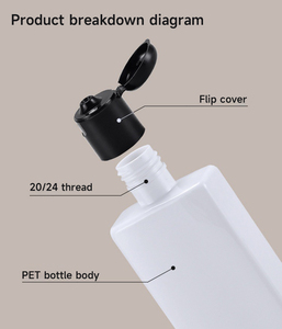 Wholesale <strong>60ml</strong> 100ml 200ml PET Square Empty <strong>Plastic</strong> <strong>Bottle</strong> Refillable Private <strong>Label</strong> Custom Logo Hotel Skincare Lotion Body Wash - Product Image 4