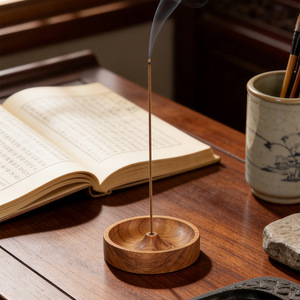 Approvisionnement direct d'usine de bâtonnets d'encens en bois massif, brûleurs d'encens, bases en bois de style zen chinois, logos personnalisés transfrontaliers - Product Image 1
