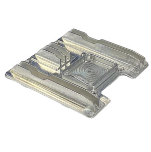 แผ่นฐานอะลูมิเนียมสำหรับระบายความร้อนแบบ CNC ผลิตตามสั่ง OEM, ชิ้นส่วนตัวเรือนแผงวงจรโมดูลพลังงานความแม่นยำสูง - Product Image 2