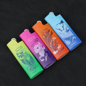 Encendedor de cigarrillos de gas butano con logo grabado degradado de carcasa de metal Clippe español - Product Image 1