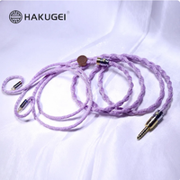 Câble en cuivre microcristallin coaxial HAKUGEI Purple-peace Litz 7N avec blindage en fibre pour utilisation avec moniteur/haut-parleur 3.5 2.5 4.4