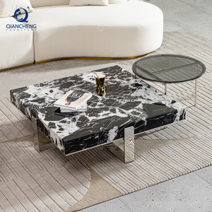 Foshan Hotel Project, sofá de mármol de piedra Natural maciza, juego de mesa de centro para apartamento, muebles de sala de estar personalizados de alta calidad - Product Image 1