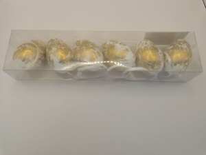 6cm metaalachtige hangende paaseieren, 6 stuks in PET-doos - Product Image 3