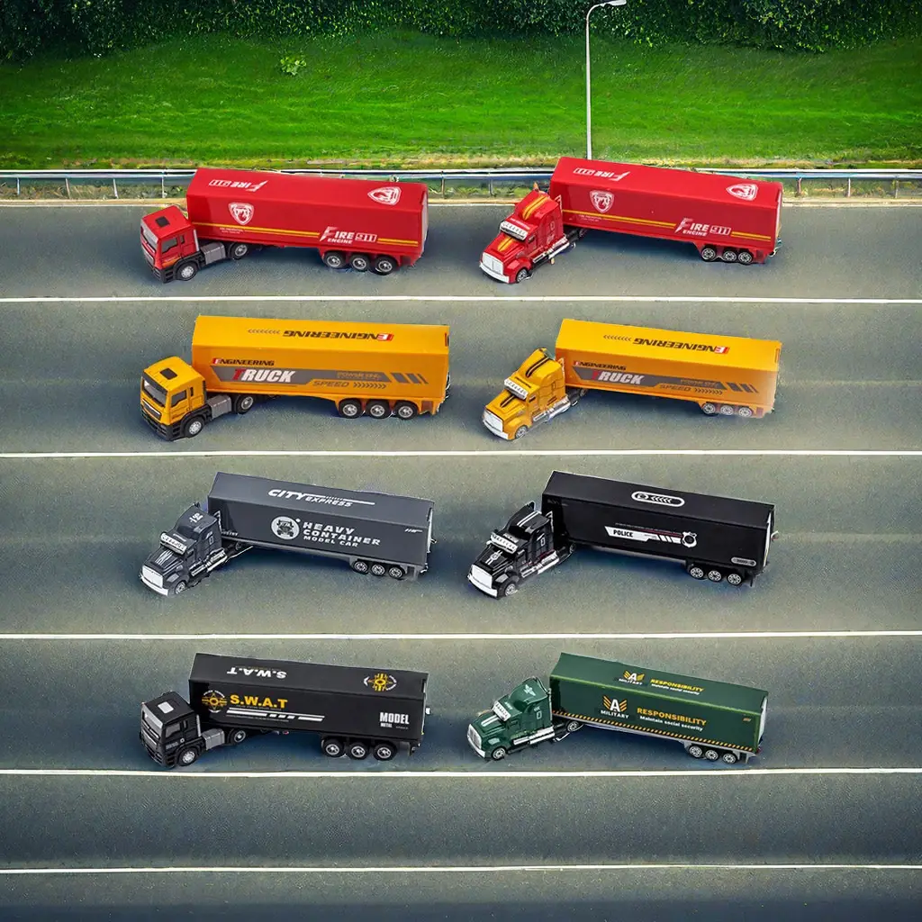 Venda por atacado de modelos de carros de caminhão OEM 1:50 metal fundido caminhão de carga de veículo de contêiner