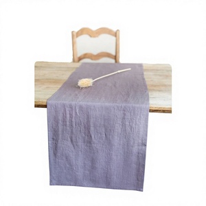 Chemin de table 100 % lin, uni, écologique, recyclé, couleur personnalisée, tissé, pour mariage, maison, hôtel, décoration de table élégante - Product Image 3