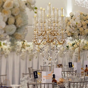 Splendida grande di cristallo alto floor stand candelabri centri tavola di nozze 13 braccio oro <span class=keywords><strong>portacandele</strong></span> <span class=keywords><strong>in</strong></span> metallo - Product Image 6